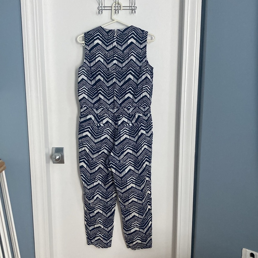 J.Crew jumpsuit navy white size 6 - Picture 3 of 8